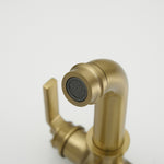 ZUN Industrial Pipe-Style Bathroom Faucet Brushed Gold 2-Handle Vanity Mixer Tap Pop-Up Drain Included W1920P254920