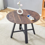 Modern minimalist round dining table and coffee table. 42 Inch Diameter MDF Table Top, Deep Wood W1151P230575