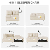 1 versatile foldable sofa bed in 3 lengths, modern sofa sofa sofa velvet pull-out bed, loveseat sofa W1825P246362