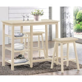 Buttermilk 3-piece Counter Height Set with Shelves B062P189105
