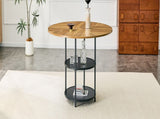 47.3-inch diameter modern splicing circular dining table - double-layer storage, wood and black W1151P428201