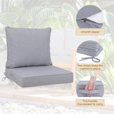 24x24 Inch Outdoor Deep Seat Cushion Set - Waterproof Fade-Resistant Patio Furniture Cushions with W419P290481