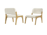 Mid-Century Modern Dining Chair with Solid Rubber Wood Frame & Upholstered Back, N768P489282N