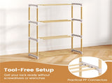 4-Tier Solid Pine Wood Shoe Rack Stackable Design 33LBS Per Shelf Ventilated Slatted Shelves 87836626