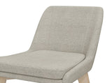 Studio Dining Chair in Linen with White Wash color Solid Wood Legs B127P495087