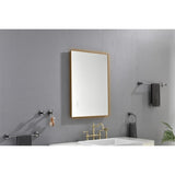 ZUN 32x24 Inch LED Backlit Bathroom Mirror with Metal Frame, Wall Mounted Vanity Mirror with Smart Touch 93611282