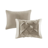 7 Piece Tufted Comforter Set Taupe Cal King B03596868