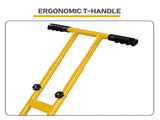Manual Snow Pusher Cart 36x18in with H-Handle, Black Iron Blade, Yellow Wheels, Snow Plow Cart 50835495