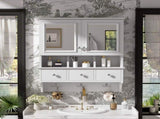 4-in-1 Bathroom Mirror Cabinet, 24-inch Wall Mounted Medicine Cabinet with Drawers & Organizer N710P405416K