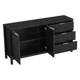U_STYLE Minimalist Wave-Pattern Sideboard with Functional Storage,Suitable for Entryway, Hallway, N711P235893B