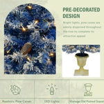 ZUN Pre-lit Xmas Tree Artificial Christmas 4-Piece Set,Garland, Wreath and Set of 2 Entrance Trees X-mas 36029832