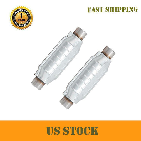 ZUN 2PCS 2.5" Universal Catalytic Converter Body Length 10" 74125508