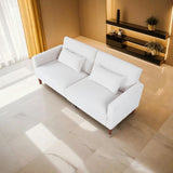 White Corduroy, Modern Sofa With Two Pillows, Suitable For Living Room, Lounge 95386034