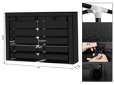 7 Tiers Portable Shoe Rack Closet Fabric Cover Shoe Storage Organizer Cabinet Black 61750685