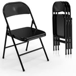 ZUN 4 Pack Metal Frame Folding Chairs, Portable Stackable Commercial Seat with Steel Frame 350 LBS 61505027