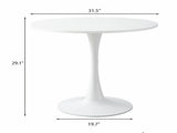 Modern Round Dining Table, 31.5'' Kitchen Dining Room Furniture, Coffee Table, Leisure Table, W2641P192315