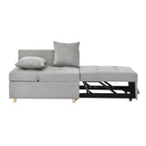 Convertible Sleeper Sofa Chair Adjustable Backrest Recliner with Pullout Sofa Bed with Wheels, W1413P227515