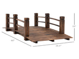 Fir Wood Garden Bridge Arc Walkway with Side Railings for Backyards, Gardens, and Streams, Stained W2225142629