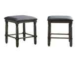 Arnhem Wood Upholstered Swivel Counter Height Stool, Set of 2, Grey T2574P164817