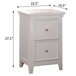 ZUN White 2-drawer Nightstand B062P186509