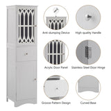 Tall Bathroom Cabinet, Freestanding Storage Cabinet with Drawer and Doors, MDF Board, Acrylic Door, WF289427AAK