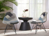 Patchwork Accent Chair Bohemian Style Fabric Chair with Chromed Legs Geometric Pattern Chair, 18"D N772P293303P