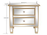 2-Drawer MDF Bedside Table with Mirror Finish 19.68*15.74*24.023in Rose Gold Silver 18774648