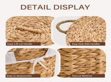 145L Round Laundry Hamper with Lid, Woven Natural Water Hyacinth Laundry Hamper 04563710