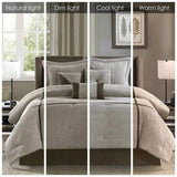 7 Piece Micro Corduroy Comforter Set Taupe King B03596930