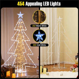 5ft Lighted Christmas Tree - 454 Dazzling LEDs, Star Topper, Wind/Snow/Sunproof, Indoor/Outdoor 46785770