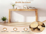 48" Solid Wood Leg Console Table, Narrow Farmhouse Entryway Table for Hallway & Sofa - Natural 83230197