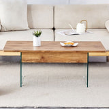 43.3-inch coffee table height-adjustment function combines rustic style W1512P316350