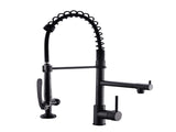 Commercial Kitchen Faucet Pull Down Sprayer Black and Nickel,Single Handle Kitchen Sink Faucet W1932P172303