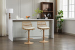 ZUN Set of 2 Rattan Bar Stool, 360 Swivel Bar Chair, Counter Height Chair with Footrest for Kitchen, W1752P217906