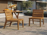 Outdoor Acacia Wood Dining Chair , Teak Finish Patio Chair with Ergonomic Curved Back, N773P355906T