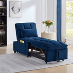 ZUN 4 in1 Multi-Function Single Sofa Bed with Storage Pockets,Tufted Single Pull-out Sofa Bed with W2186P163738