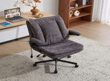 Criss Cross Legged Office Chair with Flip-Up Back Built-In Dynamic Airbag Lumbar Support, Wide Seat 48799744