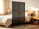 Black 78" H x 48" W Metal Privacy Fence Screen Decorative Outdoor Climbing Plant Trellis with 97371489