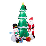 7.5FT Lighted Christmas Inflatable Decoration, Inflatable Christmas Tree with Santa and Snowman, 00586635