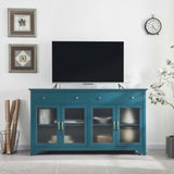 65" TV Console, Storage Buffet Cabinet, Sideboard with Glass Door and Adjustable Shelves, Console W965P146219