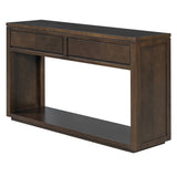 TREXM 55" Console Table, Rustic Wooden Entryway Table with Storage Drawers and Open Shelf, Elegant N715P235096D