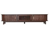 Modern Farmhouse TV Stand for 75" TVs, Wood Entertainment Center with Storage Cabinet, TV Console N710P257615P