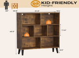 Wooden Cube Bookshelf, Open 3-Tier Bookcase with Legs, Freestanding Bookshelves Storage Organizer 57399162