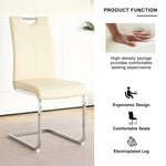 ZUN Modern PU dining chair living room chair upholstered chair, electroplated metal legs design, W210P164982