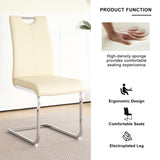 Modern Light Yellow PU dining chair living room chair upholstered chair, electroplated metal chair W210P179894
