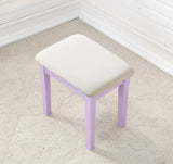 ZUN Moniys Wood Moniya Makeup Vanity Table and Stool Set, Purple T2574P163832