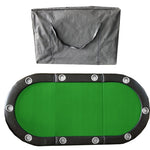 ZUN Folding Poker Table Top for 10 Players Tri-Fold Texas Holdem Blackjack Casino Game Tabletop Green W2748P223057