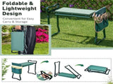 Green 2-in-1 Garden Folding Stool Kneeler, 300LBS Capacity & Built-in Tool Pouch, Comfortable EVA 34779465