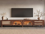 86 inch TV Stand for TVs up to 90", Entertainment Center with App Controlled LED Lights, 2 Drawers & N710P438977P