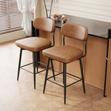 360 &deg Rotating Bar Chair Bar Stool bar stools set of 2 piece set with leather cushions and iron W1727P251187